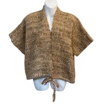 Fibers Etc Handwoven Wool Blend Wrap Cardigan Size Medium - $58.41