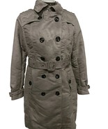 Steve Madden Women&#39;s Gray Suede Double Breasted Belted Trench Coat Size ... - £22.56 GBP