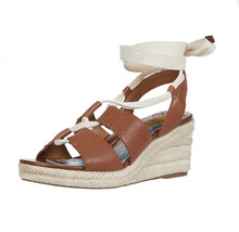 Patricia Nash Women&#39;s Riva Leather Wedge Sandals - Tan - €58,99 EUR