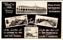 RPPC Tracy California TRACY INN Restaurant Bar Hotel Interior 1930s Postcard U16 - £13.54 GBP