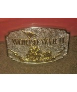 Vintage US Army &quot;WWII Remembered&quot; Plated Iwo Jima Commemorative Belt Buckle - £13.44 GBP