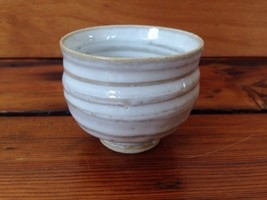 Japanese Stoneware White Glazed Handmade Tea Sake Bowl Cup Signed 2.25&quot; ... - $29.69