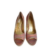 Nine West Womens Willow Multi color Slip On Open Toe Wedge Shoes Sz 8 M - $31.99