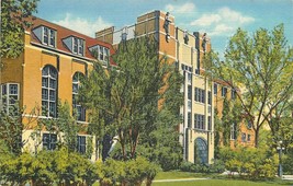 Linen Postcard MI L244 Curteich League Building of University of Michigan Street - $6.93