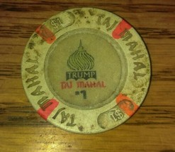 Vintage $1 TRUMP Taj Mahal Casino 2 Tone Insert Poker Chip Gambling - £15.97 GBP