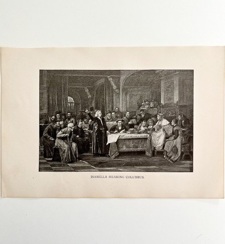 Isabella Hearing Columbus Victorian Print 1901 Woman History Ephemera DWP4C Item image 2