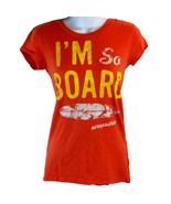 Aeropostale Woman&#39;s T-shirt Small Junior Orange I&#39;m So Board Surfer Beac... - €13,11 EUR