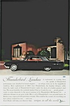 Vintage 1962 Ford Thunderbird Landau Night Scene W/ Car Advertisement - £5.08 GBP