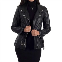 Nine West faux leather with belt biker jacket in Black - £85.81 GBP