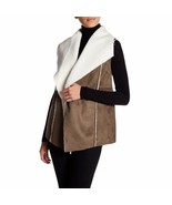 Susina Womens Faux Shearling &amp; Faux Suede Vest, Olive Tamac-Ivory Size P... - £18.47 GBP