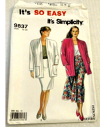 Vintage Sewing Pattern Simplicity 9837 Jacket and Pleated Straight Skirt - £3.04 GBP