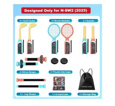 Nintendo Switch 2 Sports Accessories 15 in 1 Bundle Switch Sports + More... - $19.75