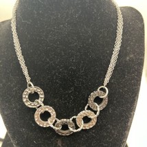 Lia Sophia Necklace With Circular Hammered Pendants - $10.00