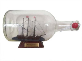 [Pack Of 2] Mayflower Model Ship in a Glass Bottle 9&quot;&quot; - £65.84 GBP