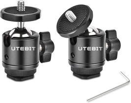 Utebit 2 Pack Mini Ball Head With 1/4&quot; Hot Shoe Mount Adapter, Light Bra... - $23.96