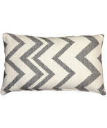 Lorenzo Zigzag Gray 12x20 Throw Pillow, Complete with Pillow Insert - £33.18 GBP
