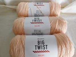 Big Twist Value lot of 3 Pale Peach dye lot 646294 - £12.50 GBP