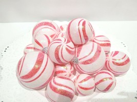 12pc Christmas Holiday Red White Candy Cane Peppermint Plastic Ornaments Decor - £18.37 GBP