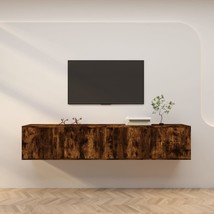 Wall-mounted TV Cabinets 2 pcs Smoked Oak 100x34.5x40 cm - £67.46 GBP