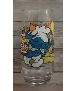 Vintage ~ Peyo ~ One (1) Baker &quot;SMURF&quot; ~ 1983 ~ Clear Beverage Drinking ... - £22.05 GBP