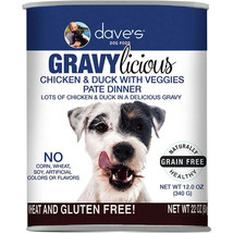 Dave&#39;s Cat&#39;s Dog Grain Free Gravylicious Chicken And Duck 12oz. (Case of... - £60.55 GBP