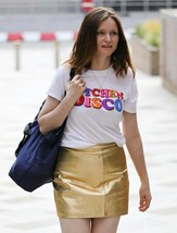 Handmade Wear Skirt Formal Genuine Women&#39;s Casual Gold Lambskin Leather Party - £74.46 GBP