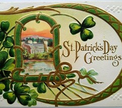 St. Patrick&#39;s Day Postcard Ireland Glengarriff Castle Nash Embossed Vintage - £14.32 GBP