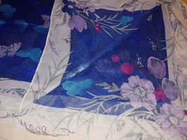 LOVELY LADIES LARGE SCARF/WRAP-BUTTERFLIES/FLORAL-TAG MISSING-SOFT COTTO... - £8.87 GBP