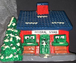 Vintage Lighted Holiday General Store Ceramic House Pacific Rim Taiwan 6... - $17.70
