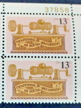 Scott 1705 US 13c Centennial of Sound Recording Pane of 4 US Postage Stamps - £2.40 GBP