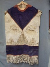 Vintage Poncho Cape Boho Festival Hippie Suede Leather Fringe Coat X Large - £79.00 GBP