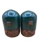 Ann Marie Emond Pottery Range Style Salt &amp; Pepper Green Brown Acorn Design - £24.90 GBP