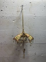 Metal Fabric Beaded Open Umbrella Ornament Hanging Decoration Butterflie... - $8.80