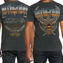 Affliction Metal Storm Eagle Skull Band Tour Vintage Men&#39;s T-Shirt Black... - $60.25