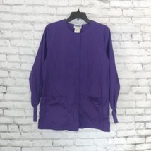 Landau Unisex Small S Purple 2 Pockets Long Sleeve Snap Closure Scrub To... - €17,49 EUR