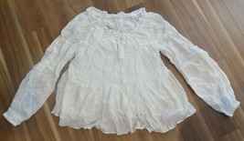 Free The Roses Emily Top Off White Beach Shirt Size XS -$67 -NWT - £11.23 GBP
