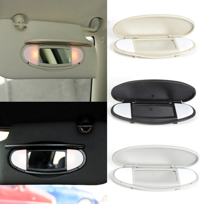 Car interior front roof sun visor makeup mirror with light cover for bmw mini cooper s thumb200