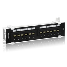 Patch Panel 12 Port Cat6 10G Support Network Patch Panel UTP 10 Inch Wal... - £27.01 GBP