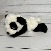 Aurora World Realistic Panda 10&quot; Plush Stuffed Animal Black White Laying Down - $11.87