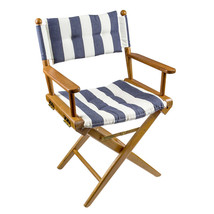 Whitecap Director&#39;s Chair w/Navy &amp; White Cushion - Teak - 61040 - £282.09 GBP
