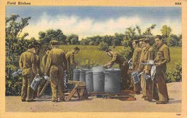 US Army Field Kitchen Military WWII linen postcard - £5.04 GBP
