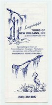 Lagniappe Tours of New Orleans Brochure with Plantation Country Map - £12.42 GBP