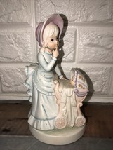 Lefton Musical Box Rock A Bye Baby In Carriage &amp; Mother Christopher Coll... - $33.65