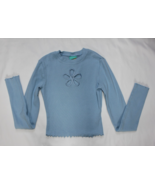 A.LAB Girls Blue Flower Cutout Long Sleeve Crop Top Size XS - $9.87
