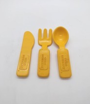 Child Guidance Replacement Silverware Set Vintage Picnic or Kitchen Yellow Play - £4.53 GBP