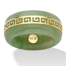 Womens Green Jade 10K Gold Greek Key Ring Size 6 7 8 9 10 - £239.75 GBP