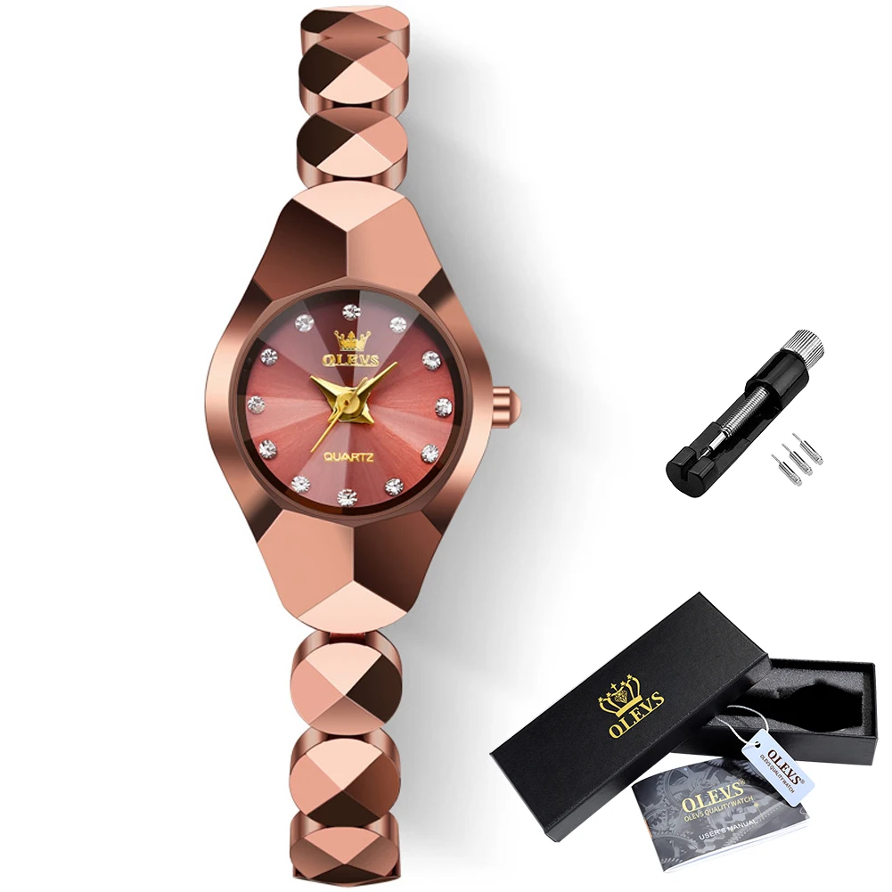 Women&#39;s Watches Simple Fashion  Wristwatch Rhombus Mirror Diamond Scale Tungsten - £80.73 GBP