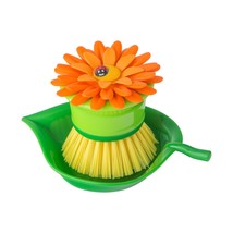 Vigar Flower Palm Dish Scrub Brush with Holder, Perfect Kitchen Brushes ... - $22.99