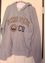 Pikes Peak Hoodie UniSex XXL Zip Up Fleece zipper Heathered Gray preowned - £16.74 GBP