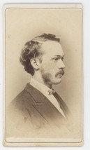 Antique CDV Circa 1870s Handsome Man With Mustache in Suit Bixby Burlington, VT - £9.73 GBP